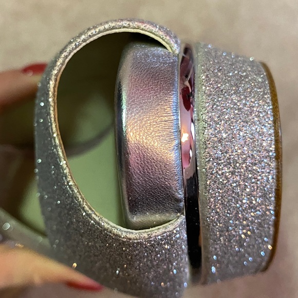 Aldo Silver Sparkle Slingback Platform 8.5 - Picture 5 of 8